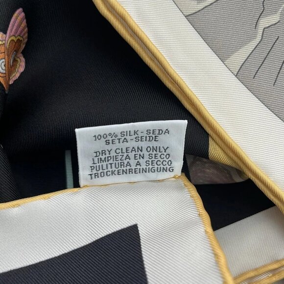 HERMES Carre 90 - Black Light Pink Multi Scarf 514-071825 - Picture 5 of 6